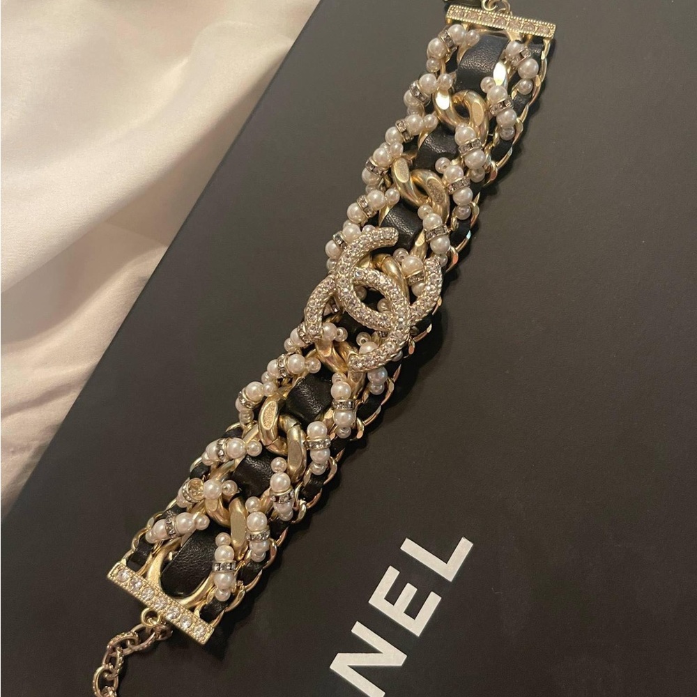 CHANEL Gold and Silver Chain-Link Bracelet